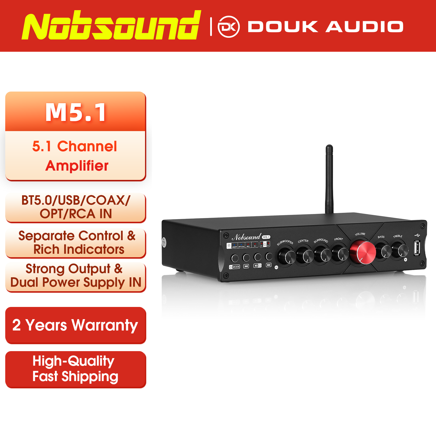 Home Cinema Samsung 5.1 - Nobsound M5.1 cyfrowy odbiornik Bluetooth 5.1-kanałowy