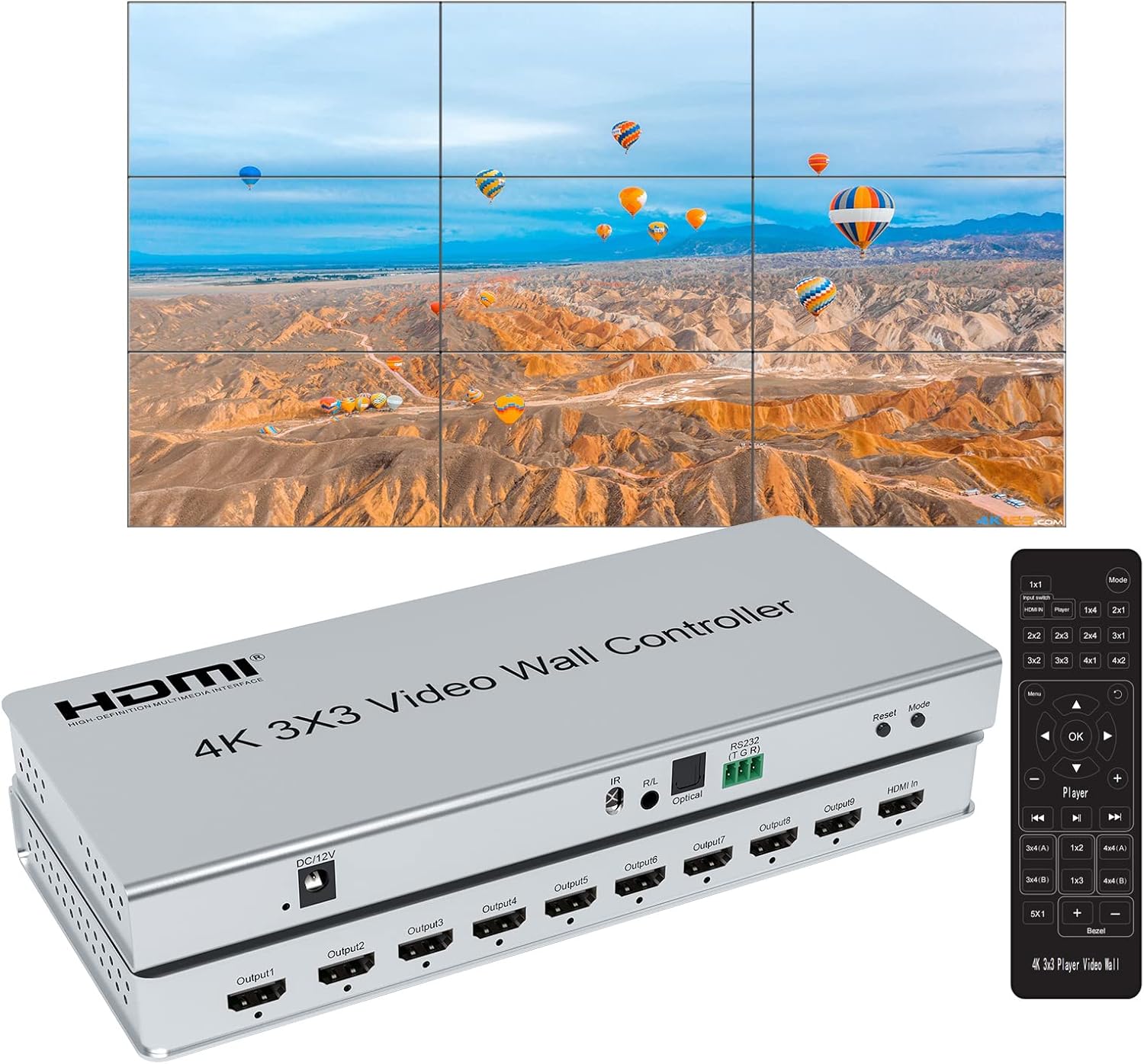Home Cinema Wall Panels - Kontroler ściany wideo HDMI 4K 3x3,