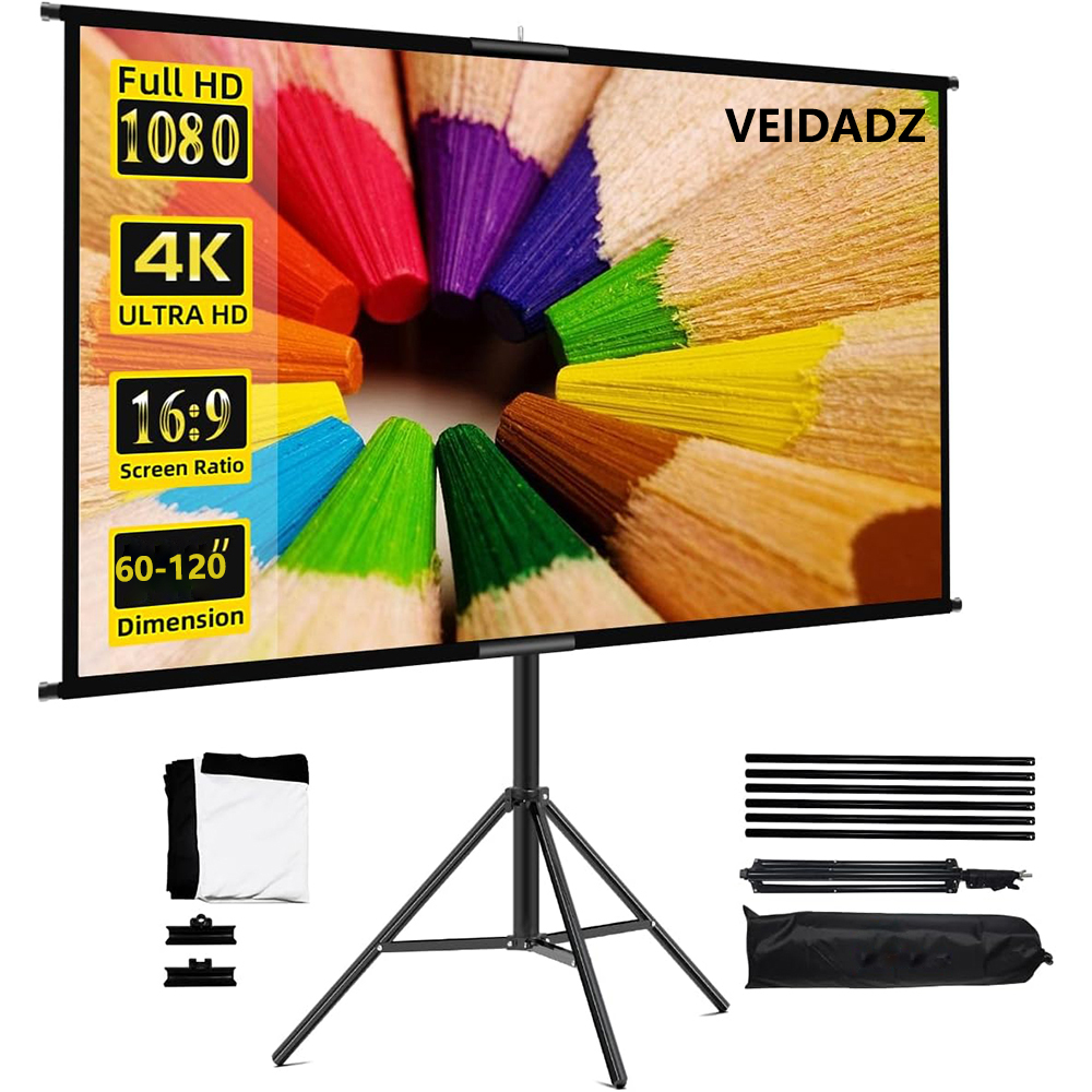 Home Cinema Blanc - Ekran projektora VEIDADZ ze stojakiem składany
