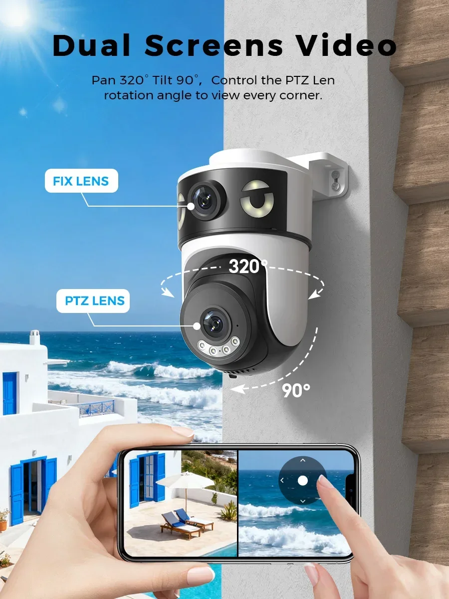 Home Cinema Wall Panels - Kamera bezpieczeństwa 10MP 5K z podwójnym