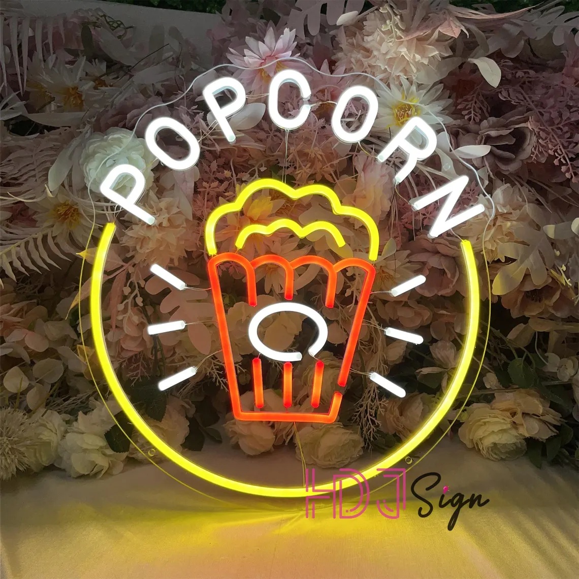 Home Cinema Wall Lights - Neon LED z motywem popcornu, neonowy