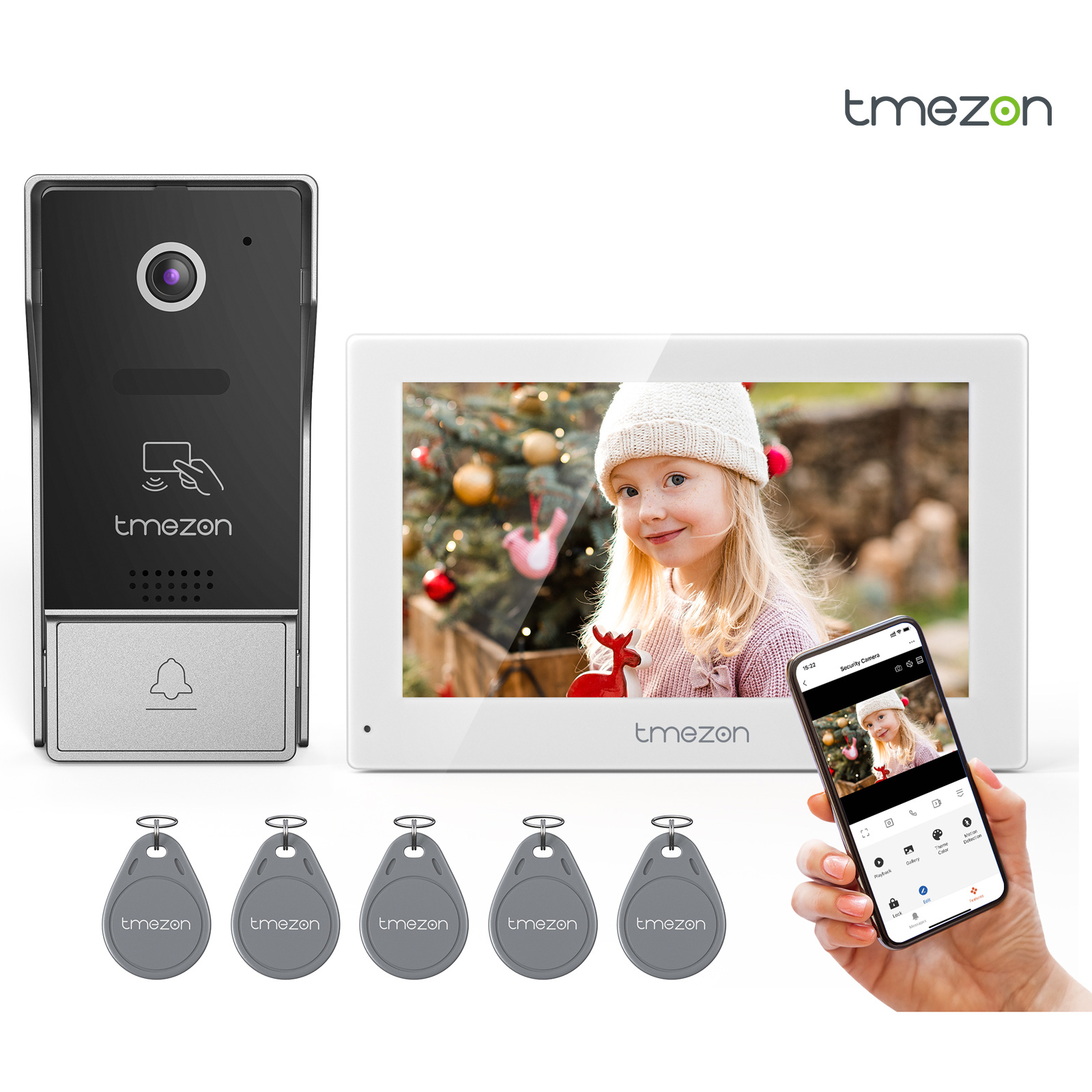 Home Cinema Wall Panels - 7-calowy bezprzewodowy wideodomofon Tuya 1080P z