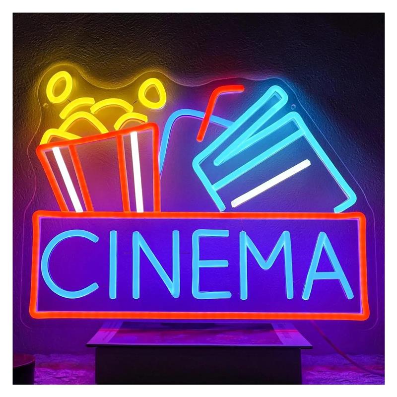 Home Cinema Wall Lights - Neonowy szyld kinowy zasilany przez USB,