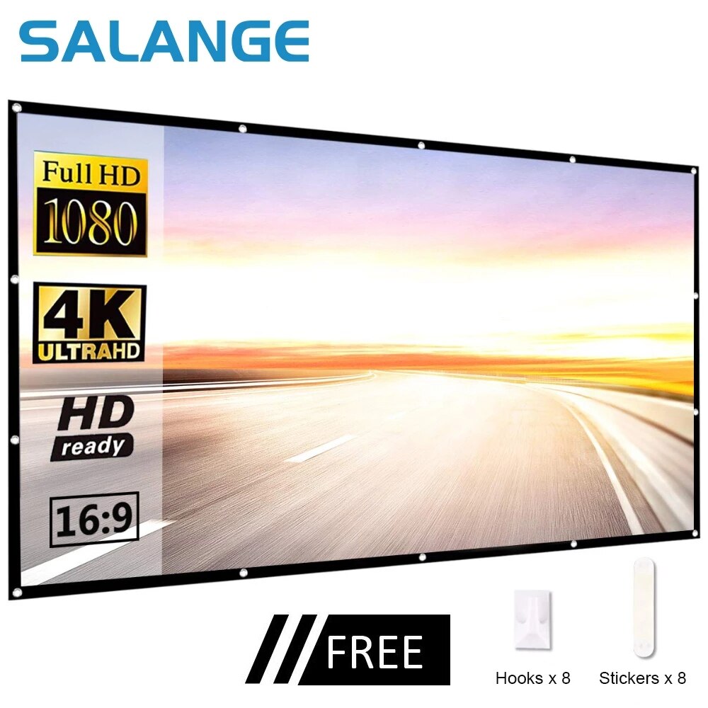 Home Cinema Blanc - Ekran projekcyjny składany, prosty, o przekątnej