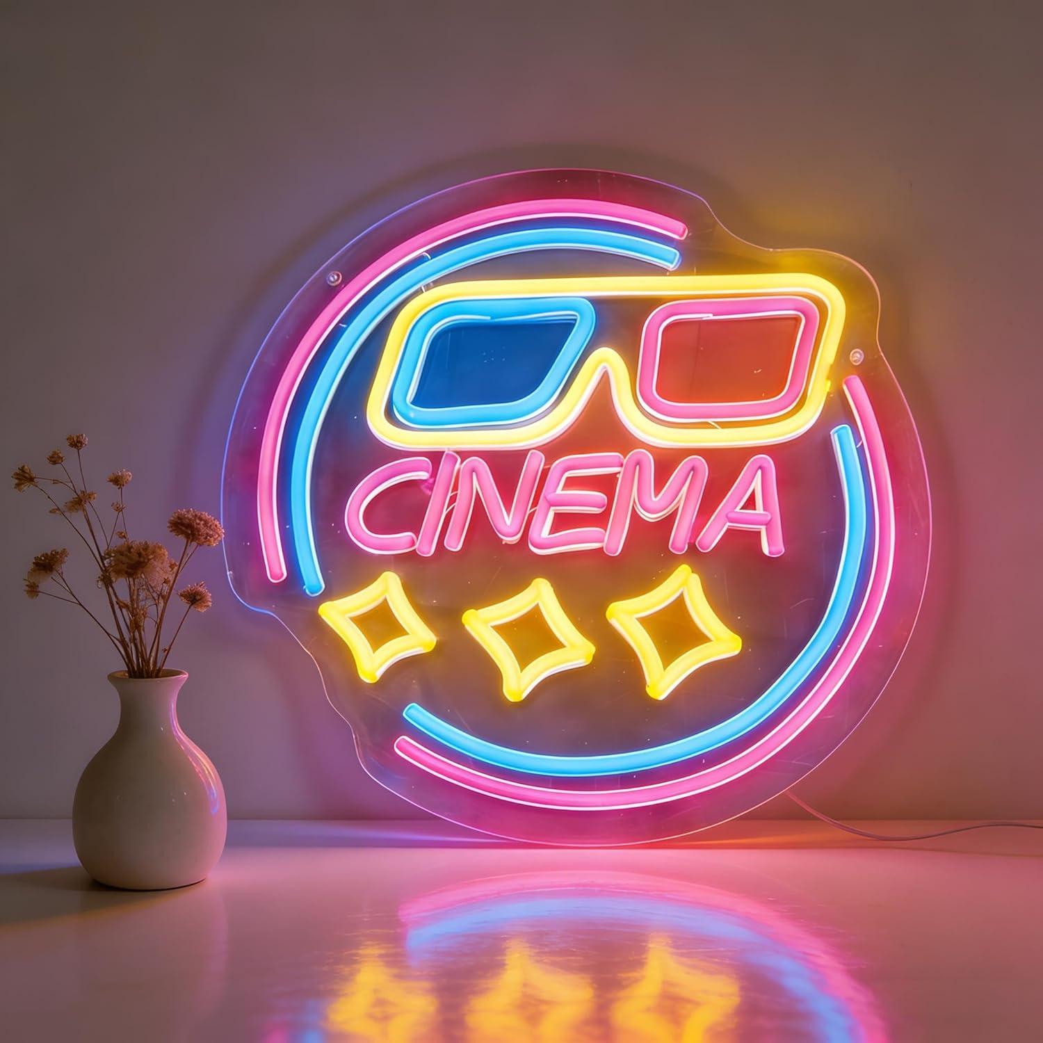 Neonowy szyld kinowy, ściemnia – Home Cinema Wall Lights recenzja i cena