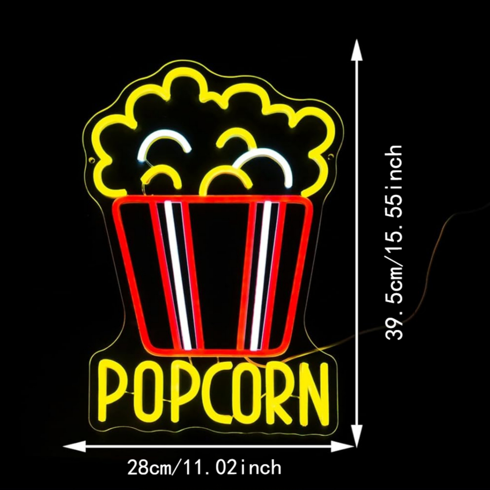 Jasny LED Neonowy Znak Popcorn – Home Cinema Wall Lights recenzja i cena