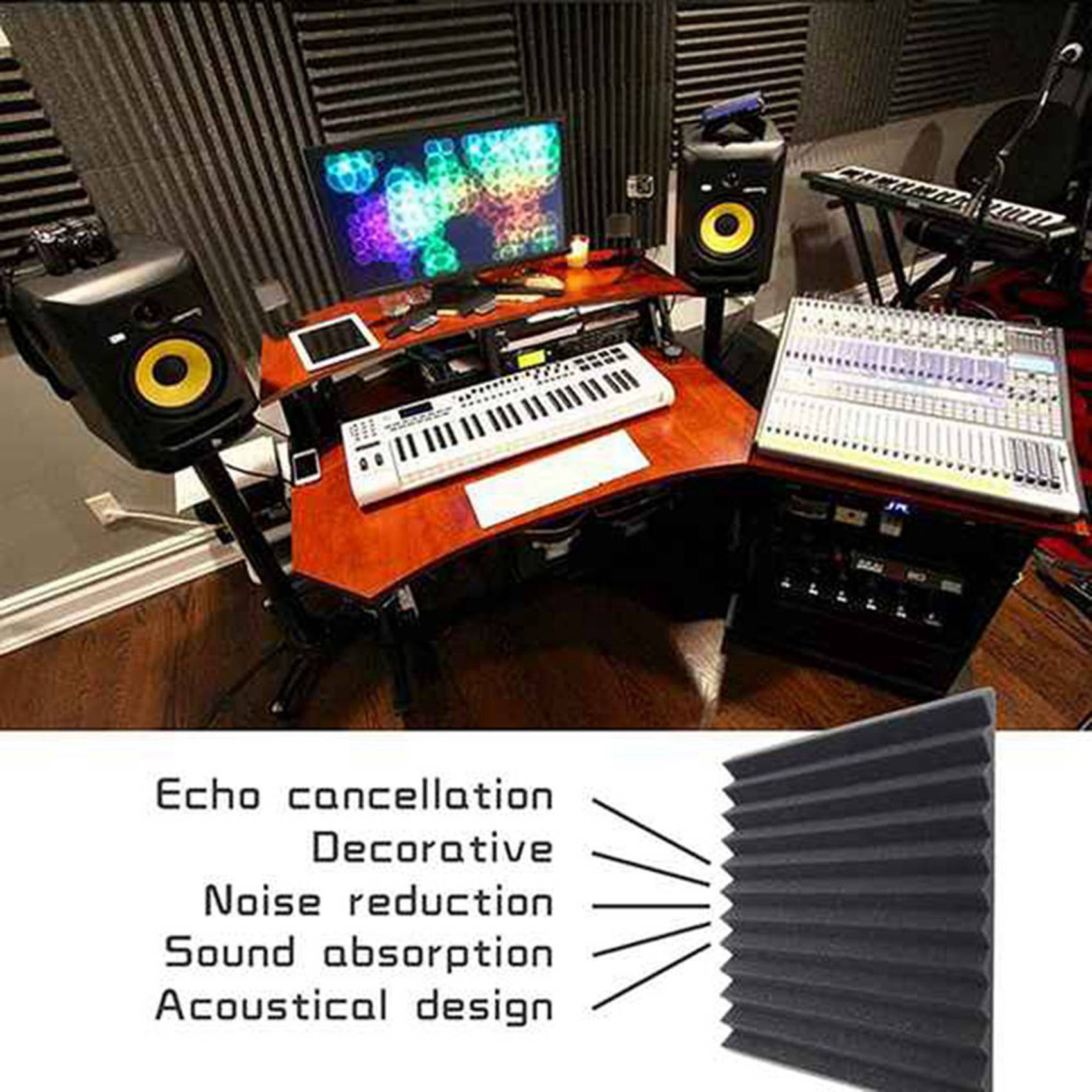 48 szt. Płytek Akustycznych z  – Acoustic Foam Panel recenzja i cena