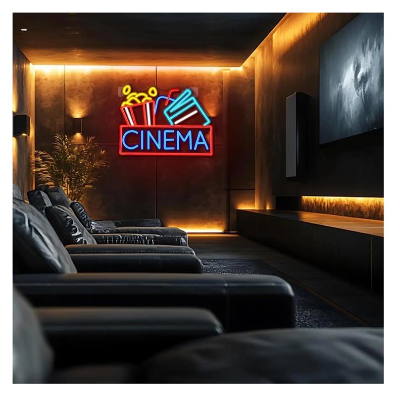 Neonowy szyld kinowy zasilany  – Home Cinema Wall Lights recenzja i cena