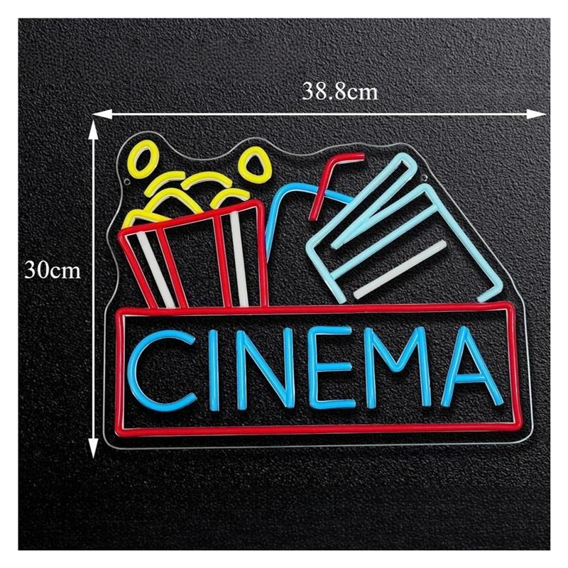 Neonowy szyld kinowy zasilany  – Home Cinema Wall Lights recenzja i cena