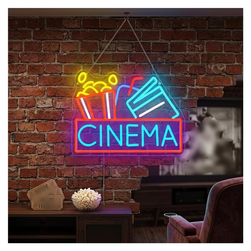 Neonowy szyld kinowy zasilany  – Home Cinema Wall Lights recenzja i cena